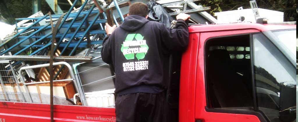 close up of a hoarth truck fully loaded with metal from shefield homes