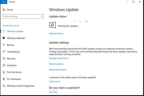 Close up screen dump of windows updates being performed